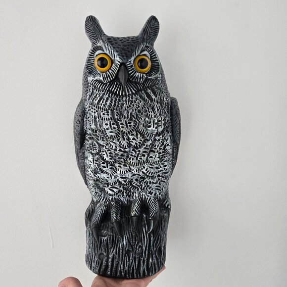 Large Owl Statue,  16” Garden or Patio Decor, Scarecrow Deterrent x3 - Picture 1 of 5